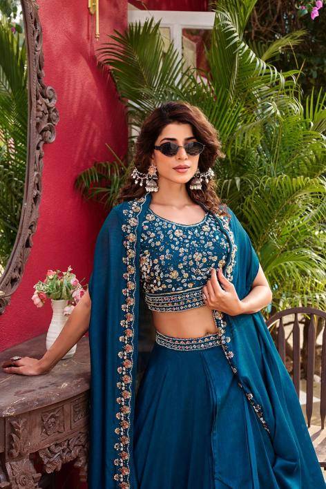 New Launching wedding special Ram 169 Vichitra Blue Bridal lehenga choli suppliers in Mumbai